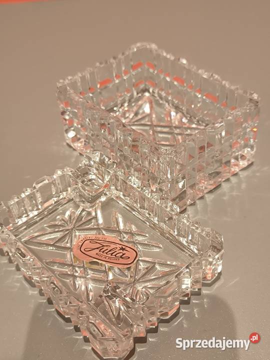 Kryształowa szkatułka popielnica PRL Poznań