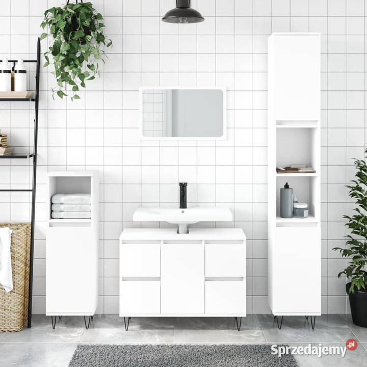 Szafka łazienkowa biała 80x33x60 materiał