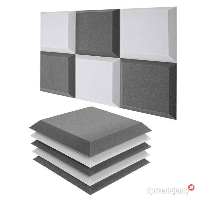 Panele akustyczne na ścianę szare trapezy Bitmat Łąki