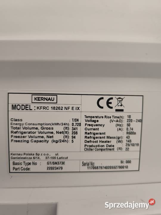 Lodówka Kernau USZKODZONA Dankowice