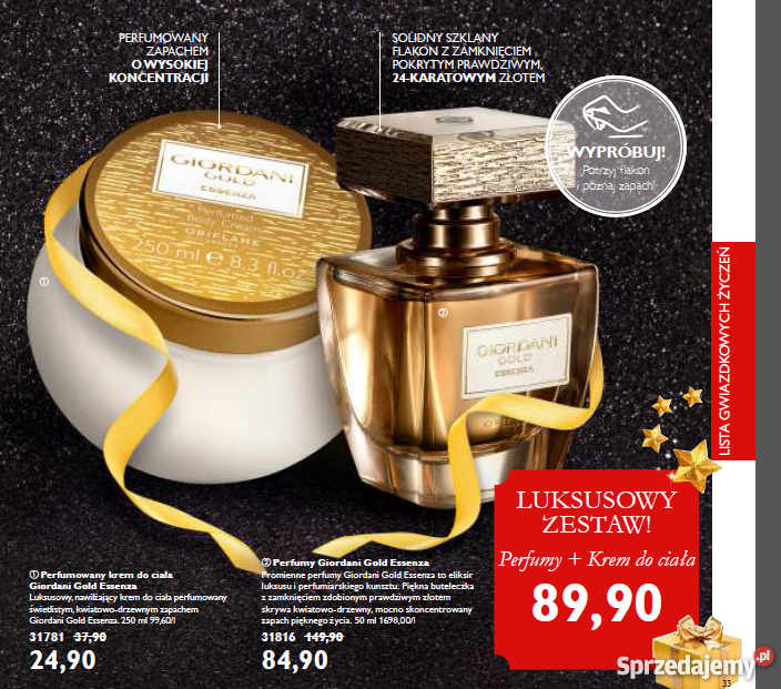 zestaw Giordani Gold Essenza perfumy krem do mazowieckie Warszawa