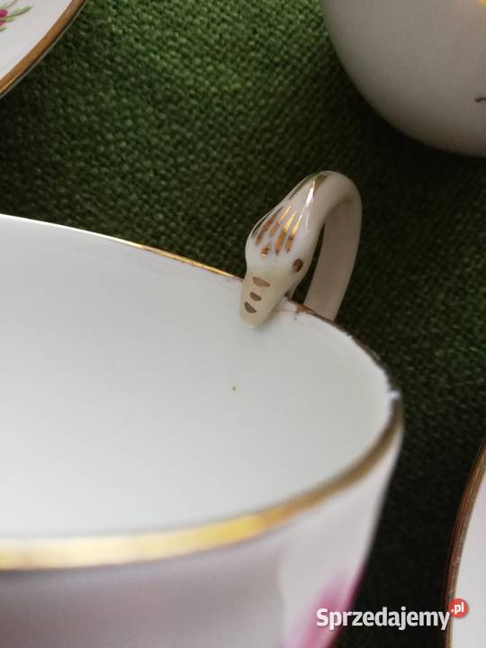Filiżanki łabędzia szyja porcelana Miśnia Gorlice