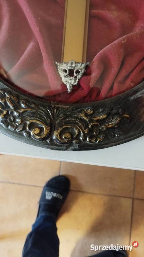 Stary Krucyfiks zakszklony Piękny Przełom IXX podkarpackie