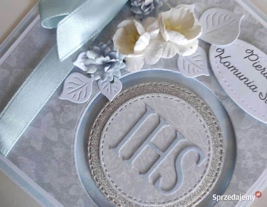 Kartka ręcznie robiona na Komunię Świętą z Łódź