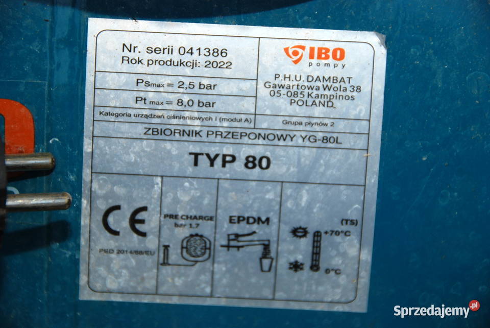 Hydrofor 80L zestaw hydroforowy 230V Pompa do Stacze