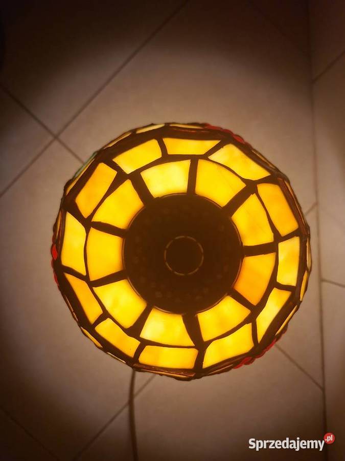 Lampa witrażowa stojąca nocna biurkowa styl
