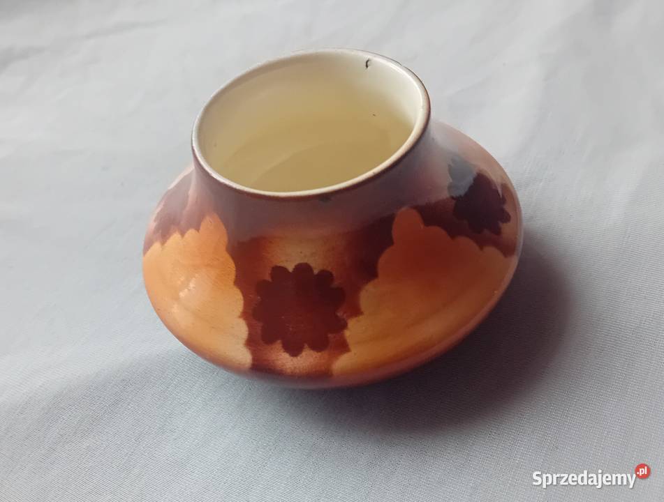 Wazonik art deco spritzdekor Stanislaw Mańczak Koźminek