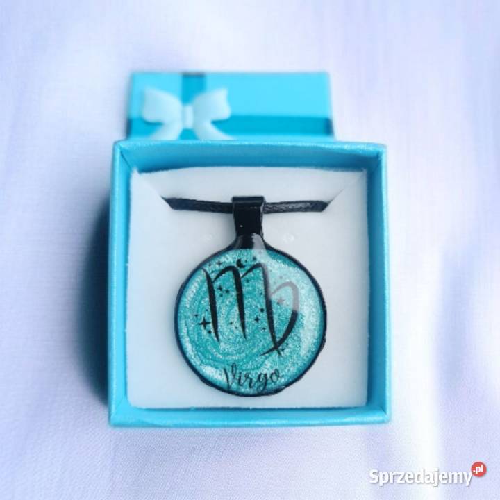 Turkusowy Naszyjnik z Żywicy Znak Zodiaku Panna Sanok
