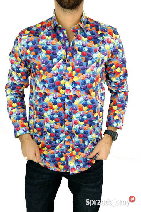 DANIEL BESSI Koszula Męska Fb073 Kolorowa Rozmiar L Ostrów Wielkopolski sprzedam