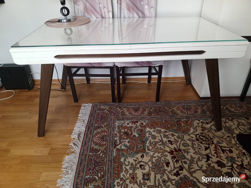 piękny lakierowany rozkładany stół black red Warszawa
