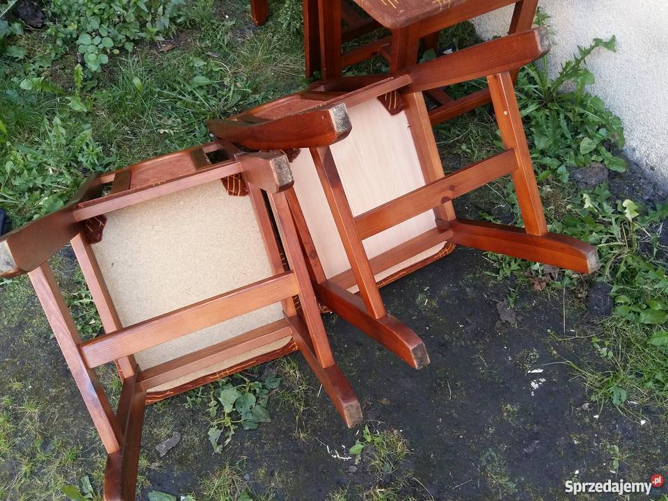 Komplet 4 porządnych krzeseł do odświeżenia 173 45cm Kościan