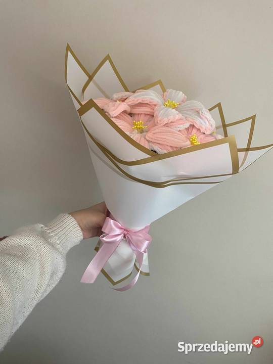 Bukiet Lilii z drucików kreatywnych różowo biały Rękodzieło Dąbrowa Górnicza sprzedam