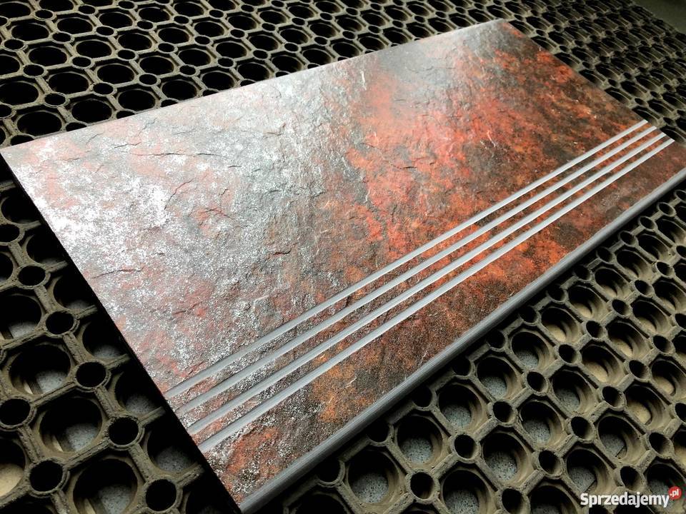 Płytka schodowa 30x60 stopnica INOX metal rdza Łask