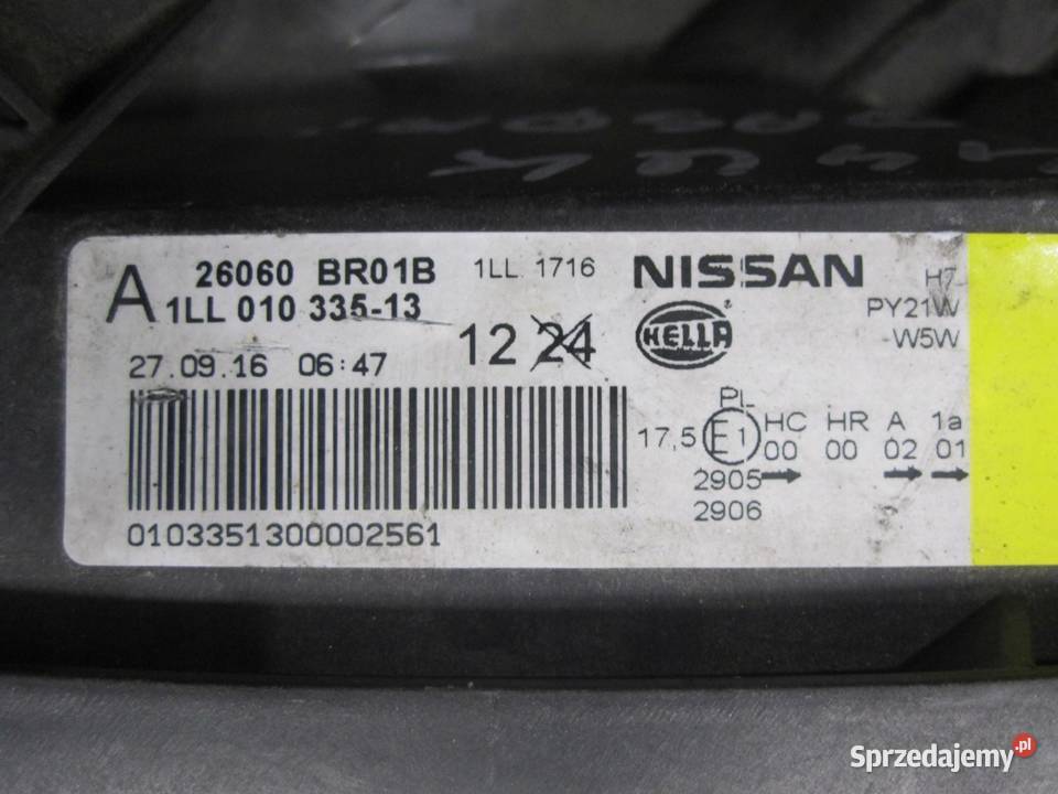 QASHQAI J10 LIFT 10r lampa lewy przód 26060BR01B