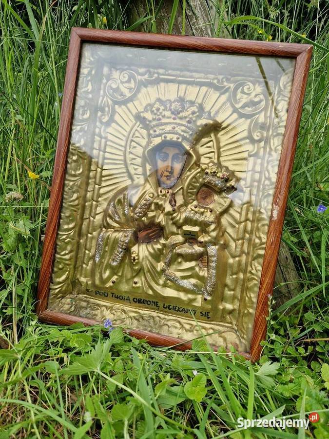 Stary obraz ikona Matki Boskiej Częstochowskiej Dąbrowa Górnicza
