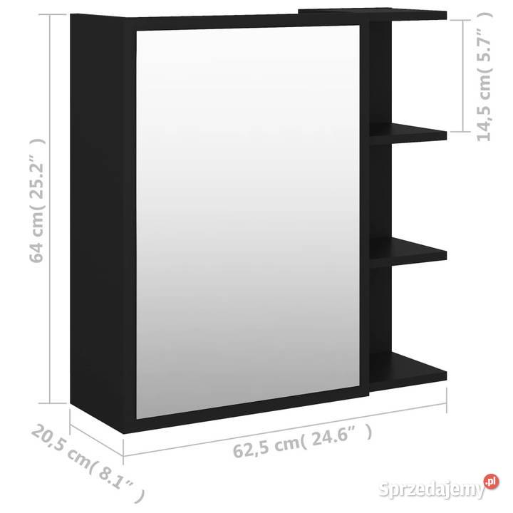 Szafka z lustrem czarna 625x205x64 materiał sprzedam
