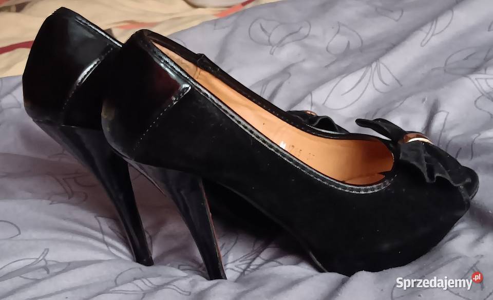 Szpilki G2G Czarne Zamszowo lakierowane 23cm Opole