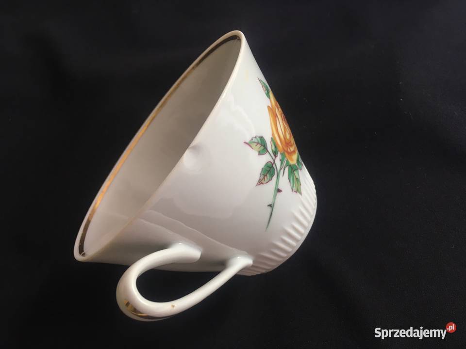 PRL bulionówki bulionówka róża Włocławek biały