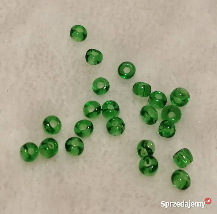 Koraliki 3mm przeźroczysty zielony 22 26 Czeladź