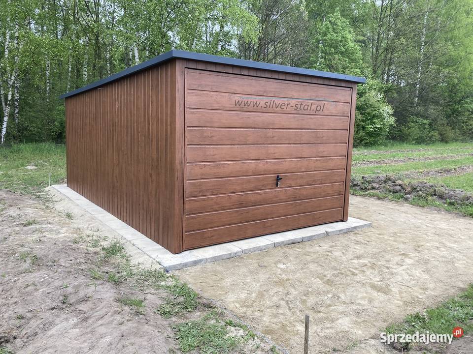 Garaż blaszany 3x5 orzech złoty dąb wzmocniony Sprzedaż Legionowo