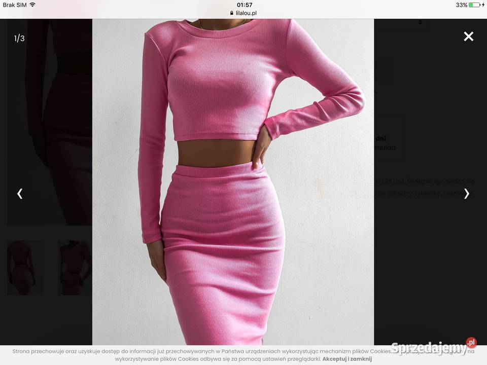 Komplet Różowy Damski LILA LOU XS j nowy Pozostałe Nowa Sól