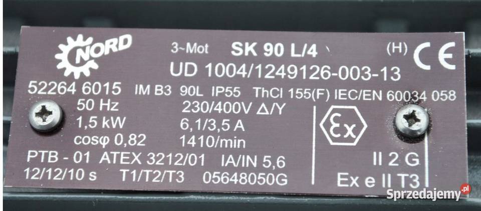 Motoreduktor kątowy 15kw 201obrmin Nord Kargowa