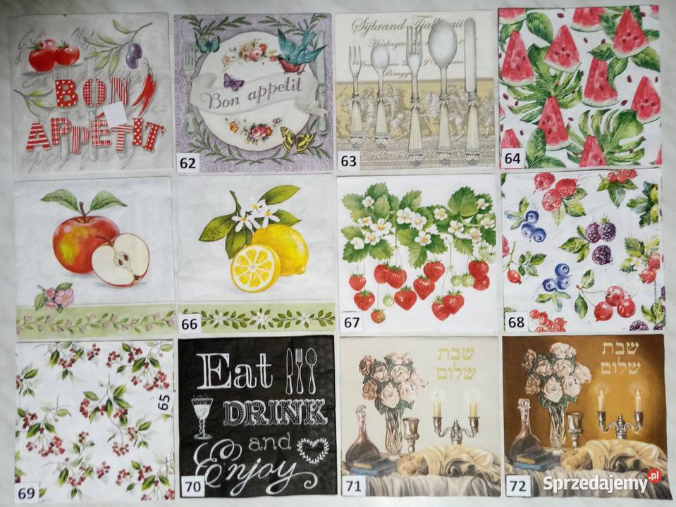 Serwetki decoupage kwiaty zestaw D mazowieckie Laskowiec sprzedam