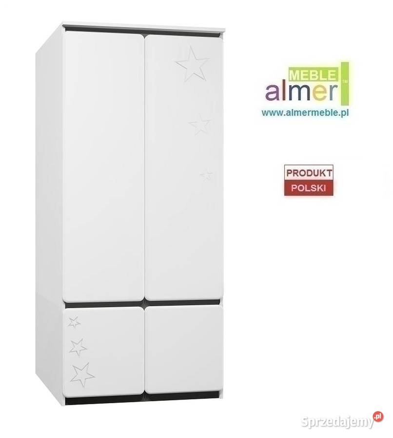 szafa klasyczna biała STARS MDF C16 90x55 w200 Kościan