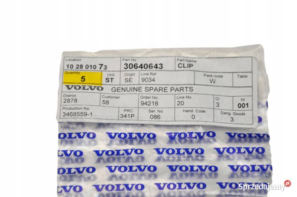 VOLVO S60 V60 spinka zewn listwy progowej OE Bielany Wrocławskie