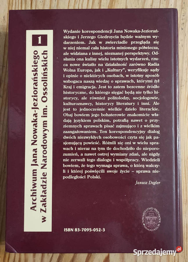 Listy 19521998 NowakJeziorański Giedroyc Proza i poezja
