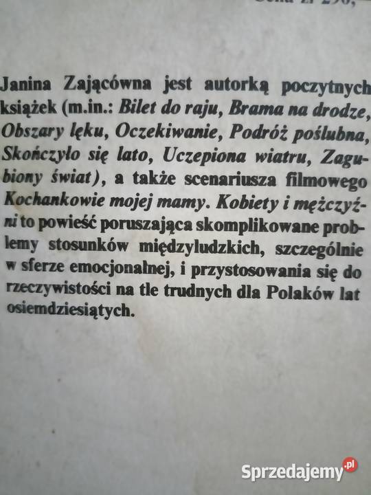 Kobiety i mężczyźni Zającówna książki Warszawa Rok wydania 1986 Kultura i Rozrywka