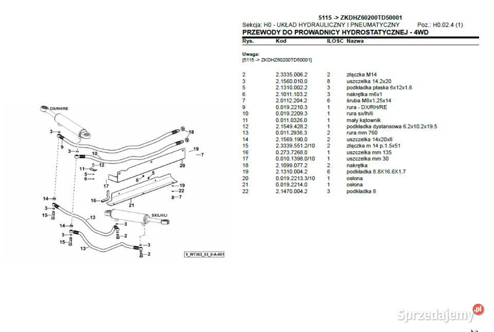 DEUTZ FAHR 5115 2020R STAGE 5 OSŁONA HYDRAULIKI Stalewo