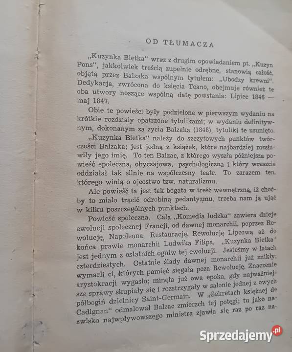 Balzac Kuzynka Bietka Ksiażka i Wiedza 1949 r Koźminek