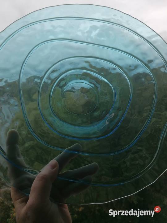 Misa patera z lazurowego szkła Porcelana i szkło Mielec