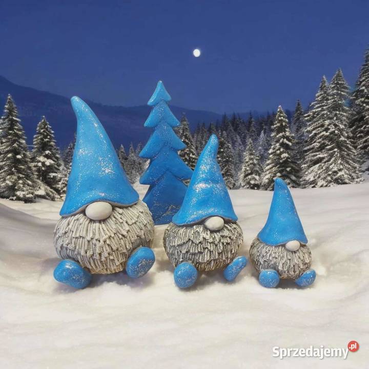 Skrzat świąteczny gnom brodacze z gipsu Boże Wrocław