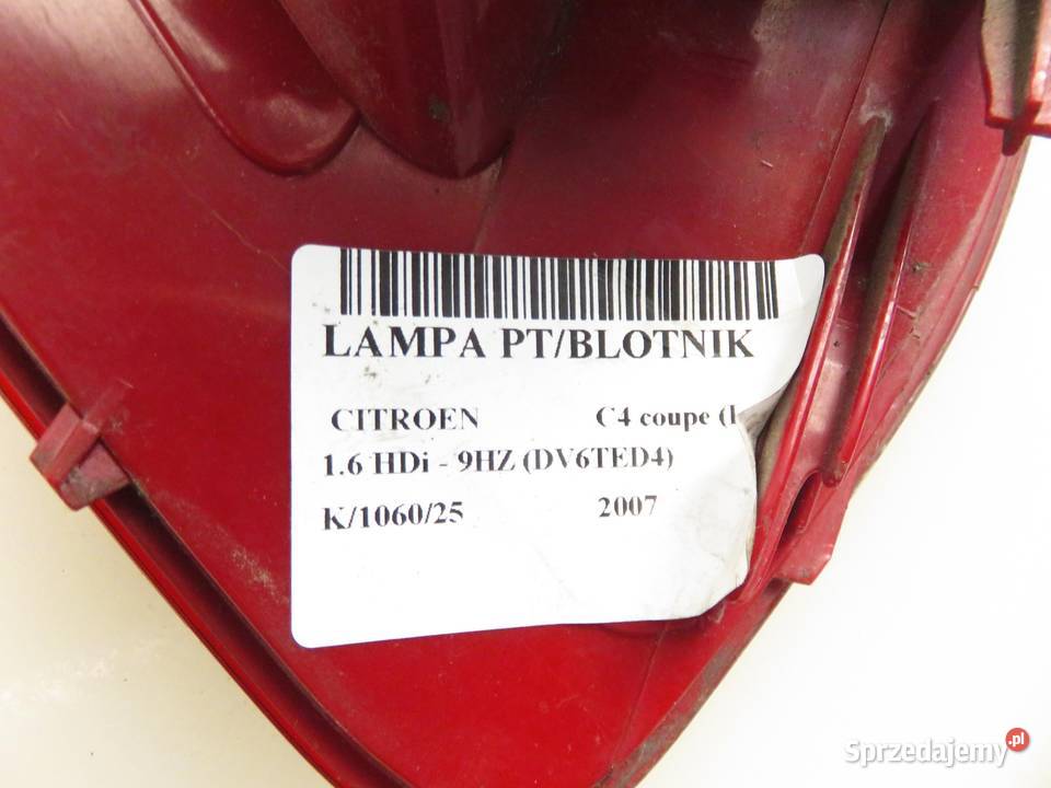 LAMPA PRAWA TYLNA CITROEN C4 coupe LA 9646801677