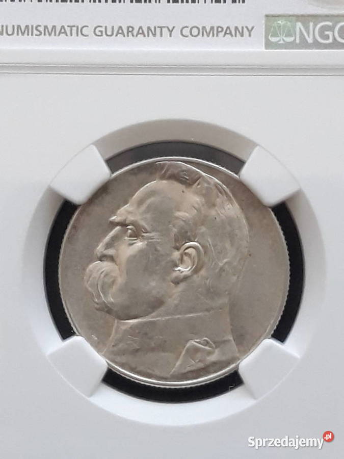 5 J Piłsudski 1938 r NGC AU58rzadkość wielkopolskie Konin