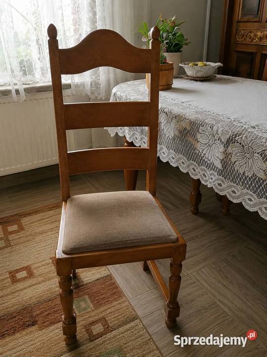Komplet dębowy Stary 180cm Meble Lewin Brzeski