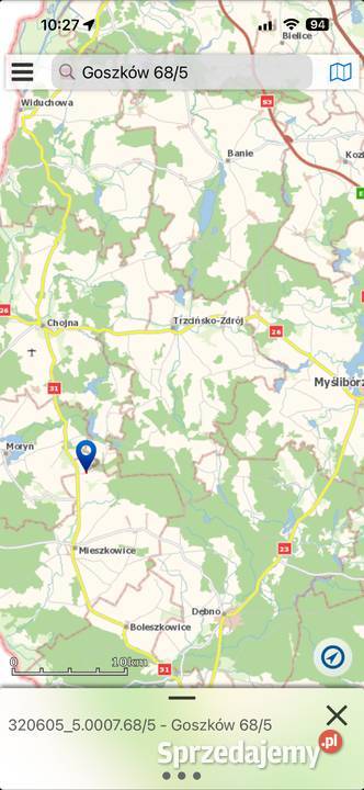Działka budowlana drodze asfaltowej Sprzedaż zachodniopomorskie Goszków