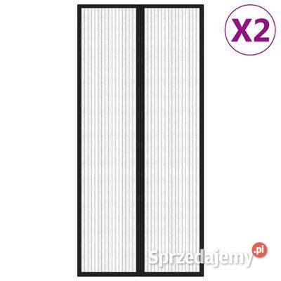 vidaXL Moskitiera na drzwi z magnesami 2 czarna Warszawa sprzedam