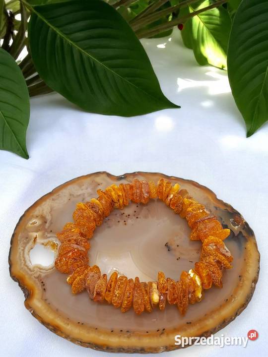 Bransoletka BURSZTYN bałtycki sieczka surowa mazowieckie Warszawa