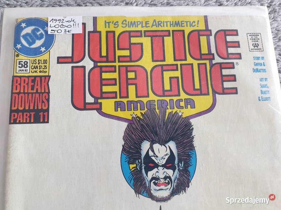 Lobo w Justice League America komiks USA 1992 Kultura i Rozrywka Gdynia