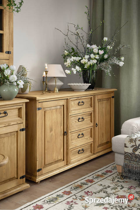 Rustykalna komoda z litego drewna COM 121 Maków Podhalański
