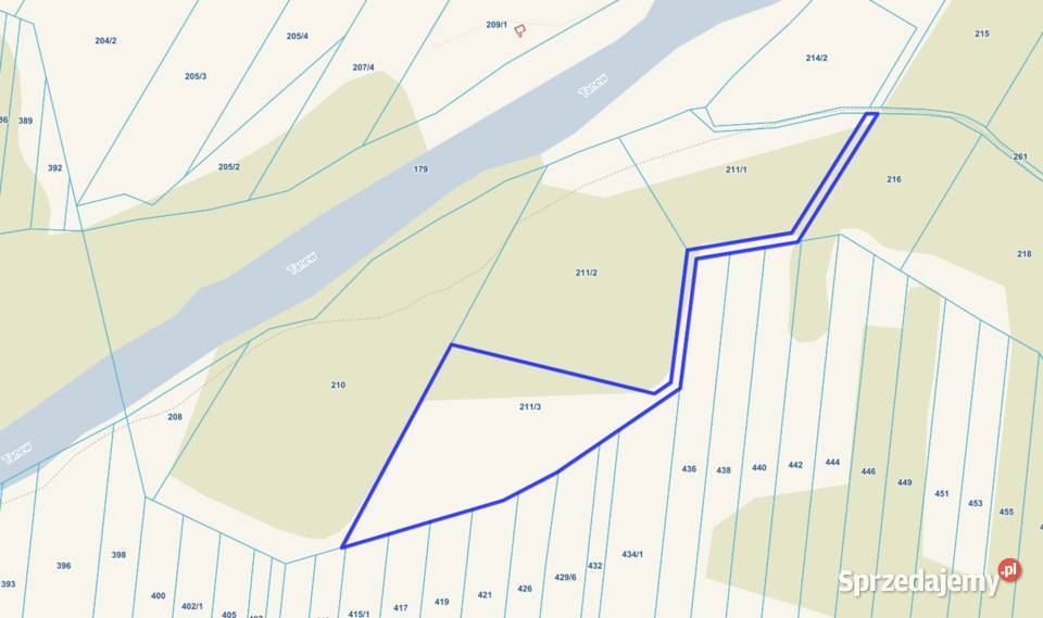 Prywatny las i 175m linii brzegowej rzeki Tanew podkarpackie Harasiuki