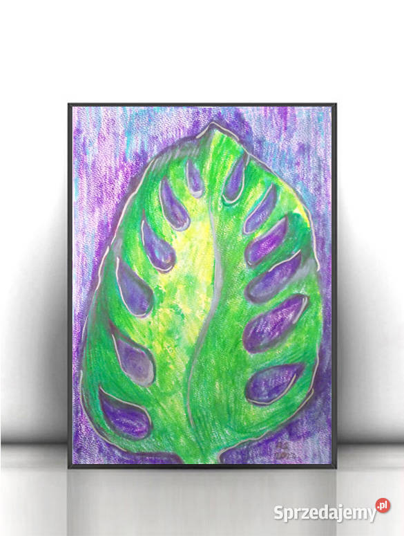 monstera obraz A4 liść rysunek do domu boho