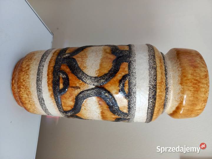 Piękny wazon niemiecki sygnowany Fat lava Porcelana i szkło Inowrocław