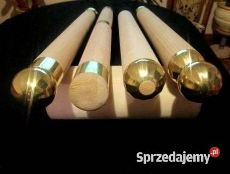 Poręcz drewniana okrągła Pochwyt złoto