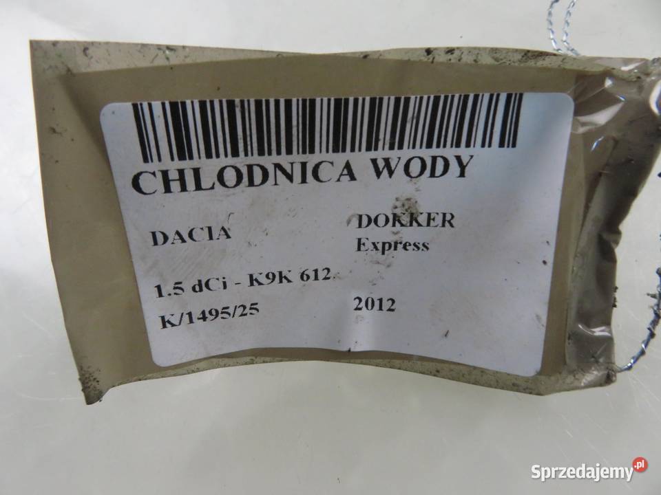 CHŁODNICA WODY DACIA DOKKER Express 15 dCi K9K sprzedam
