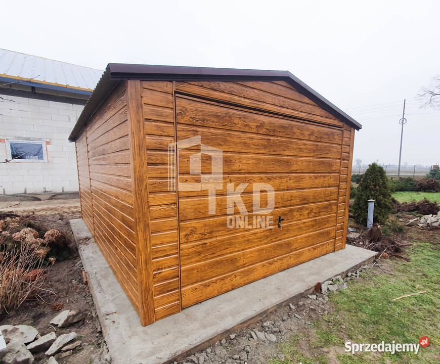 Garaż Blaszany 35x6 Brama Antracyt jasny orzech blacha zachodniopomorskie Szczecinek