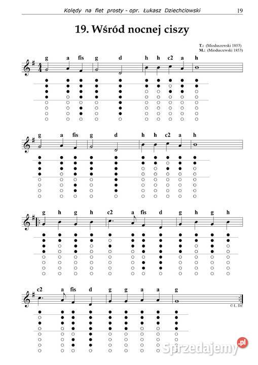 Kolędy na flet prosty nuty tabulatura podkłady drewniane Katowice